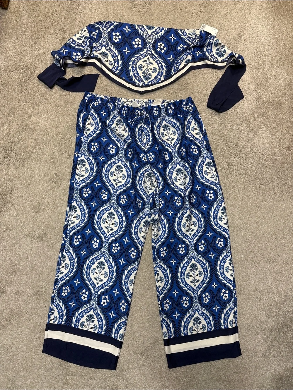 Blue Printed Two-Piece Set